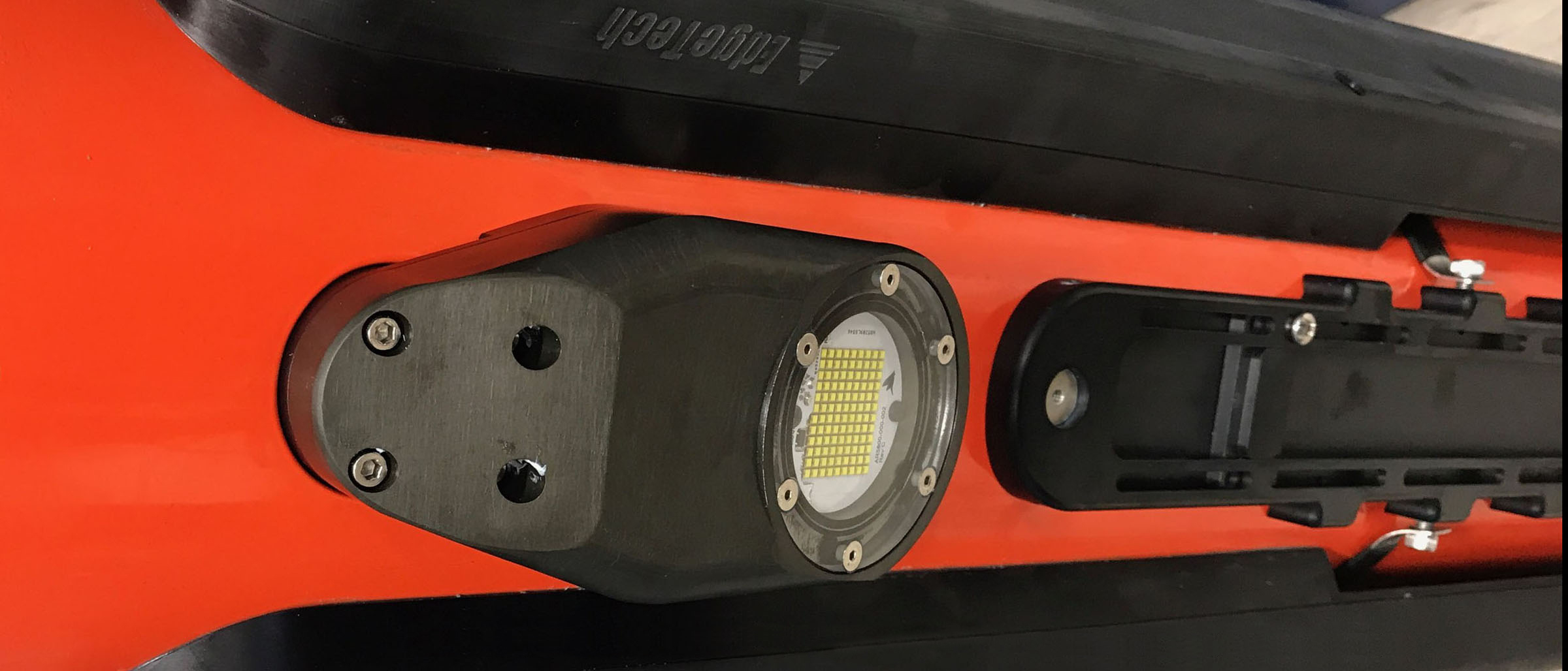Remora high-intensity strobe light fitted onto the L3Technologies Iver UUV
