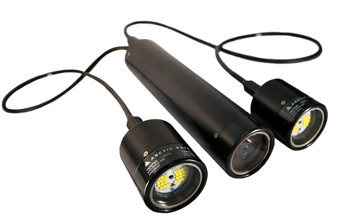 The FireFly Dropcam System uses a battery-powered FireFly camera with scaling lasers and two ViperFish torch lights with lasers. 
